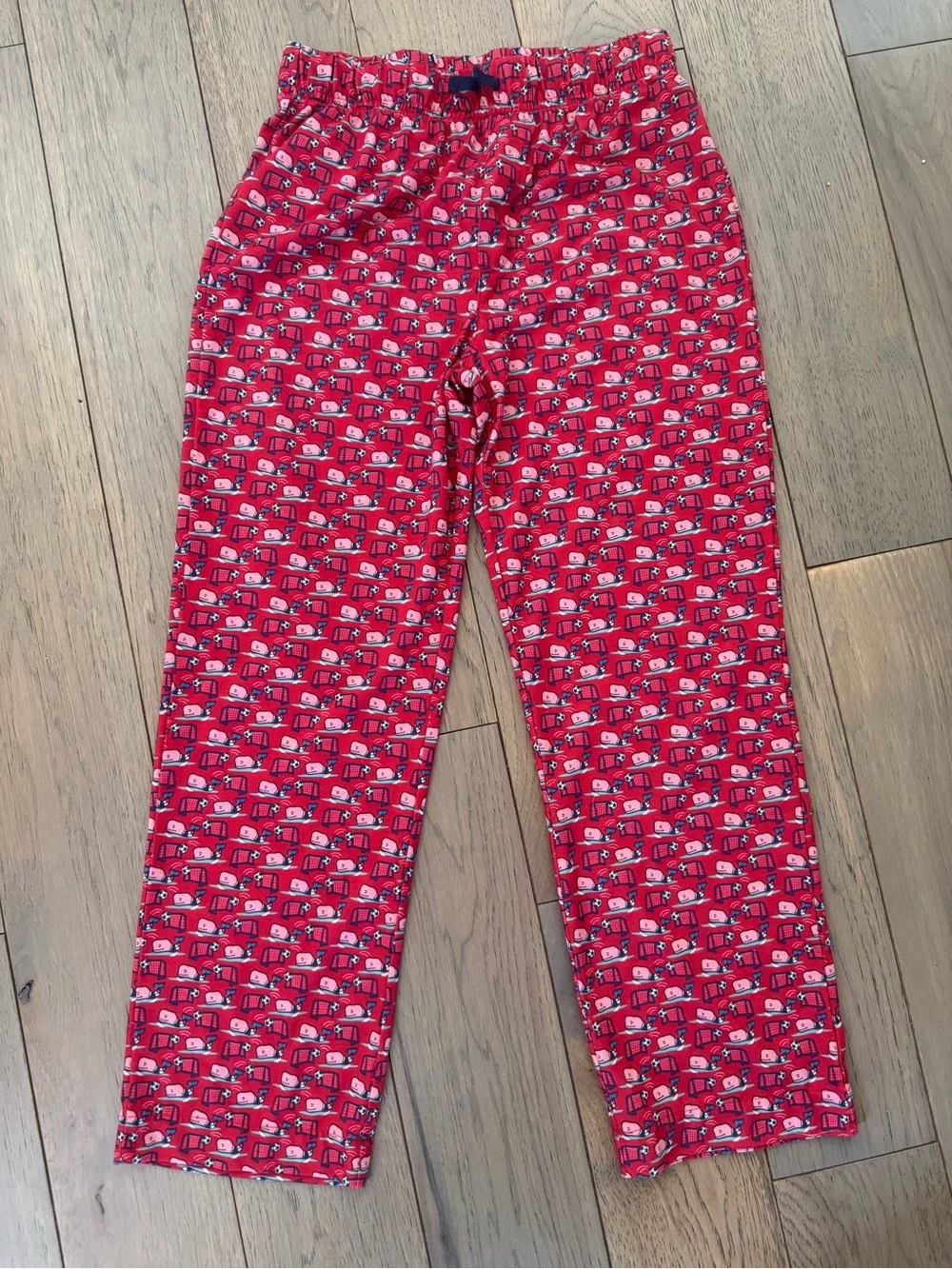 Kids vineyard vines Red Pajama Pants - rare soccer Printed Sleepwear medium